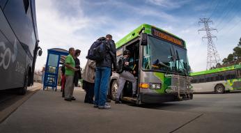 A GoTriangle Bus Taking Route 700 At RTC