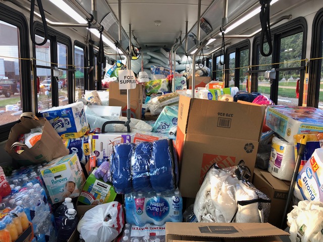 hurricane relief bus